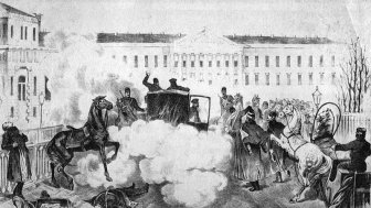 Print depicting Assassination of Alexander II