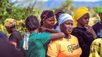 Group of Africans waiting for medical outreach care in Abuja, Nigeria. 