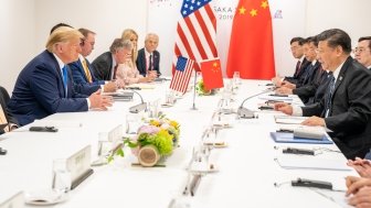 Xi Jinping and Donald Trump at the G20 in Osaka, Japan