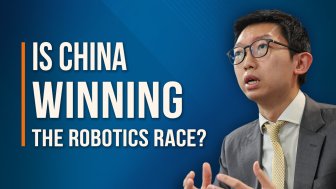 Title Card for video on the US-China robotics race
