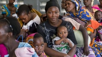 Healthy African women and children