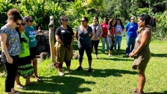 Outdoor workshop addressing climate change in Hawai'i 