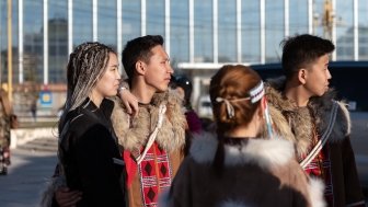 Yakutsk, Yakutia/Russia- May 21 2019: Celebration of a significant event - the inclusion of eight districts of Yakutia in the Arctic zone of Russia. Youth of small nations of Yakutia