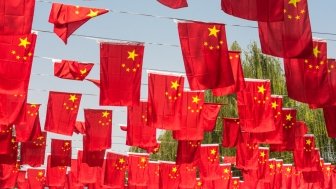 Flags in Beijing, China