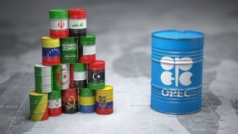 Oil barrels in the flags of OPEC nations