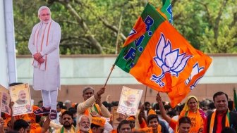 Modi and BJP Party signs