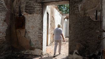  Completely destroyed building of the museum of Ukrainian philosopher Hryhoriy Skovoroda in Kharkiv