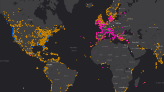A map featuring plastic debris