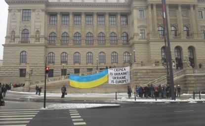 ukraine protest at National Museum in Prague