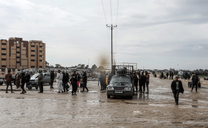 Palestinians are trying to return to their homes and property after the Israeli army withdrew from some areas, on Khan Yunis the southern Gaza Strip, on February 2, 2024