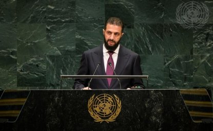 Syrian President Ahmed al-Sharaa at the UNGA in September 2026