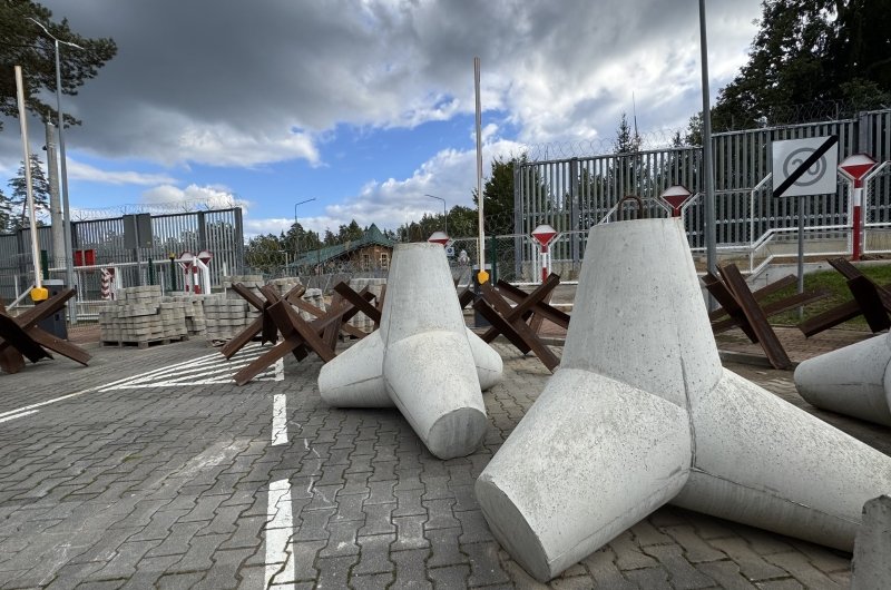Pedestrian crossing point from Poland to Belarus, now closed, near Polish town of Bialowieza.