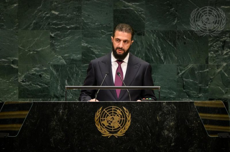 Syrian President Ahmed al-Sharaa at the UNGA in September 2026