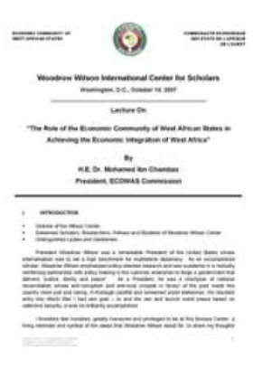 The Role of ECOWAS in Achieving the Economic Integration of West Africa