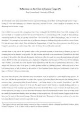 Reflections on the Crisis in Eastern Congo