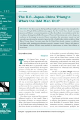 The U.S.-Japan-China Triangle: Who's the Odd Man Out?