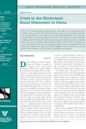 Crisis in the Hinterland: Rural Discontent in China