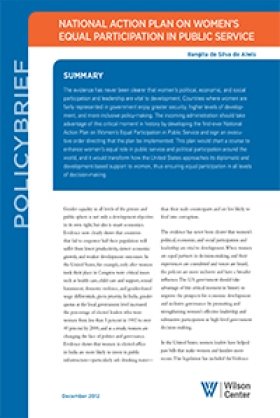 National Action Plan on Women's Equal Participation in Public Service