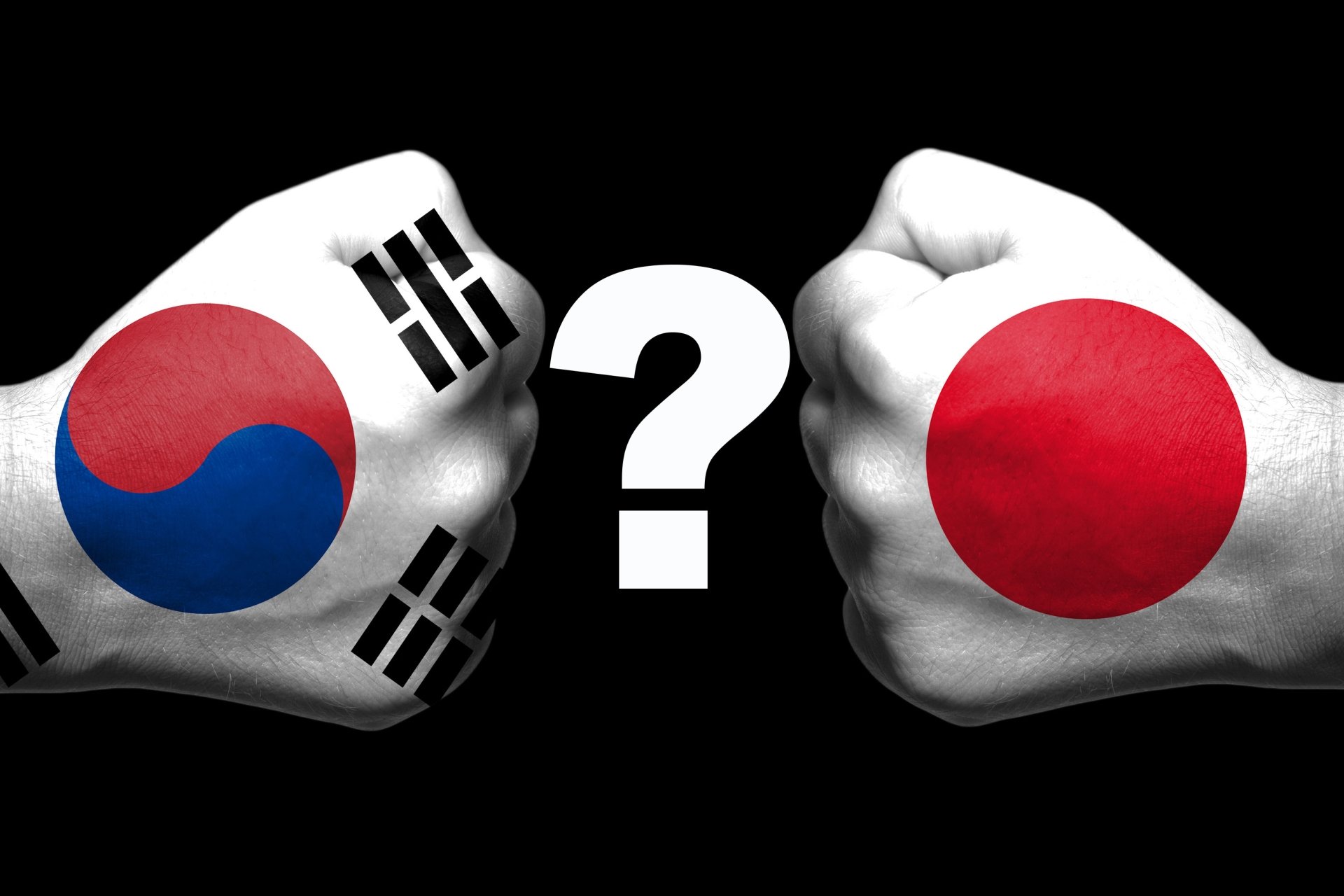 Hands with Korean Flags