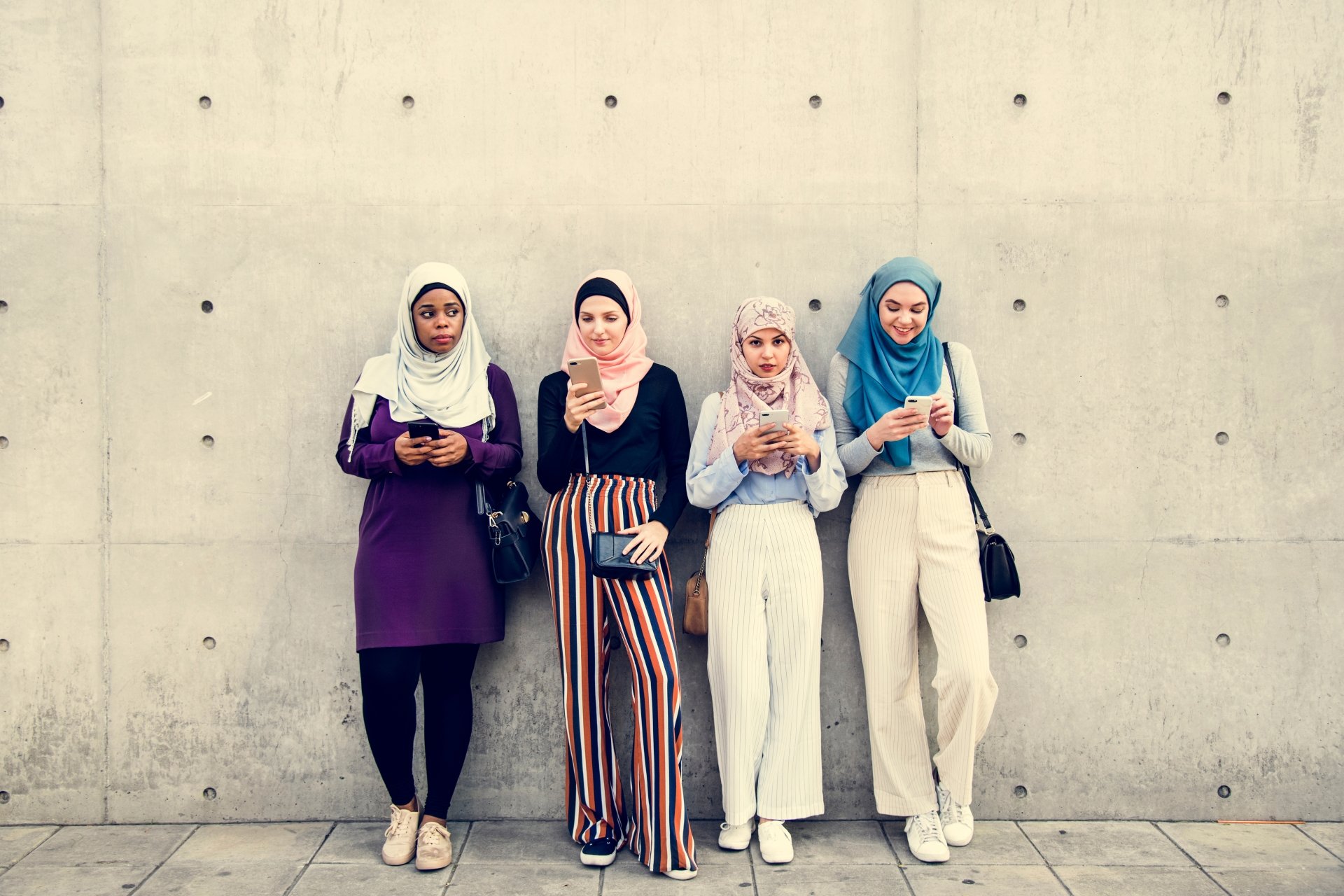 Middle Eastern Women with Phones