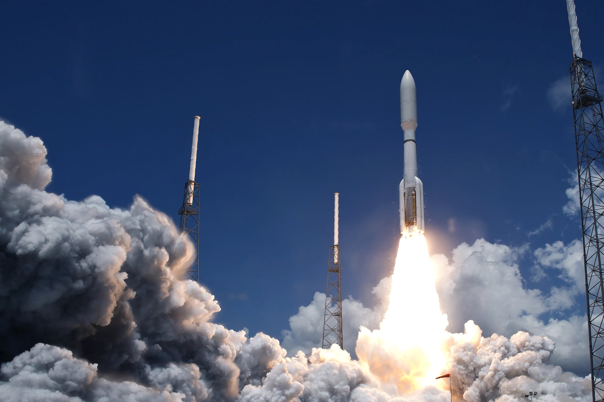 Rockets launching into space