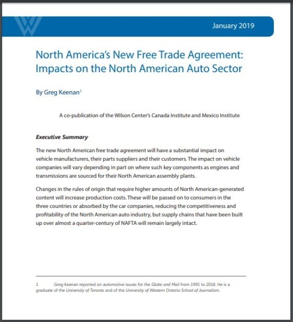 North America’s New Free Trade Agreement: Impacts on the North American Auto Sector