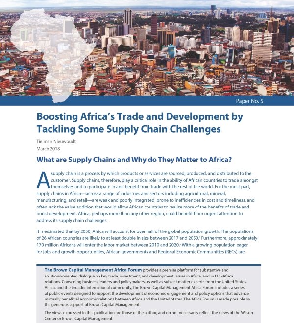 Boosting Africa’s Trade and Development by Tackling Some Supply Chain Challenges