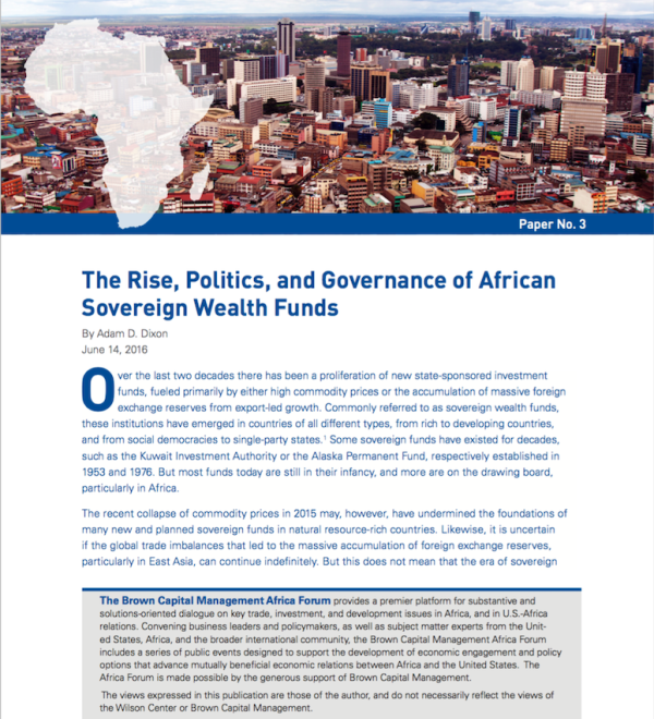 The Rise, Politics, and Governance of African Sovereign Wealth Funds