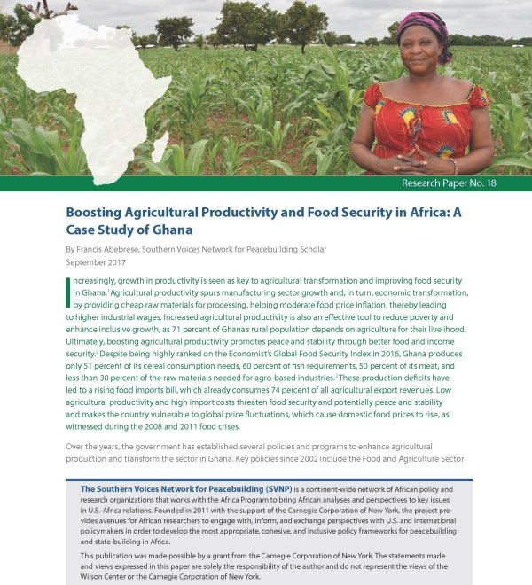 Budgeting for Productivity and Food Security: How Smart Public Spending Can Boost Agricultural Productivity in Ghana