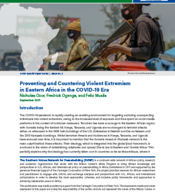 Eastern African Violence COVID SVNP Publication Cover