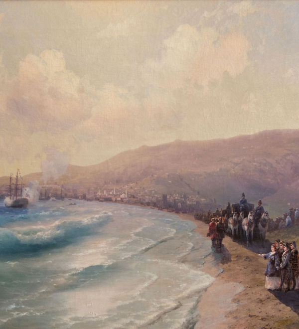 Painting of Catherine the Great's royal procession on a beach in Feodosia, Crimea