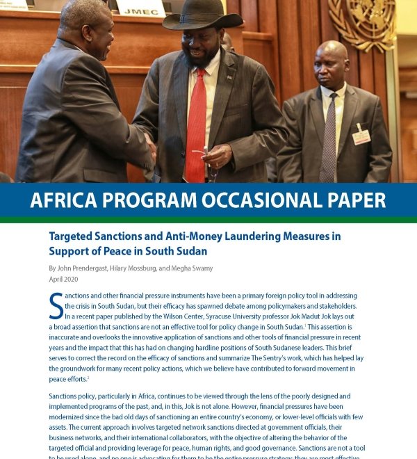 Targeted Sanctions and Anti-Money Laundering Measures in Support of Peace in South Sudan