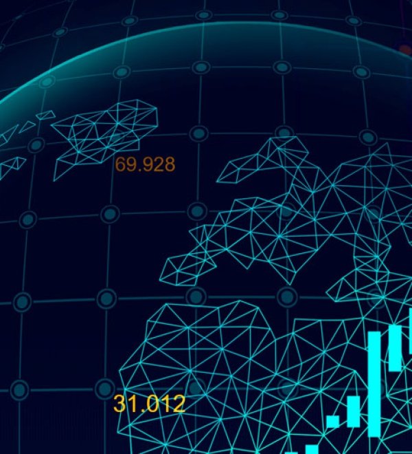 futuristic concept of global network suitable for world financial technology Economic trends , business or digital network idea and all art work design. Abstract digital background