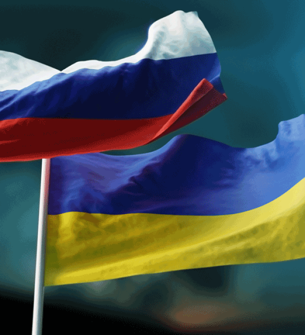 Russia and Ukraine Flags