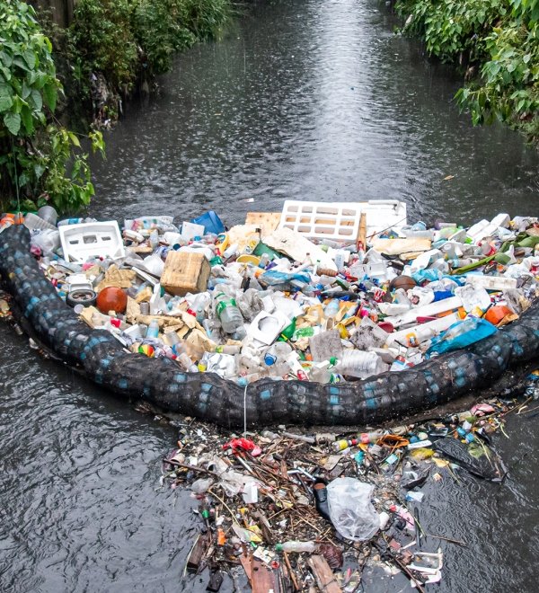 Plastic in river