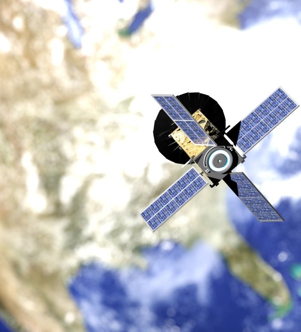 micro satellite called CUBESAT 3D rendering