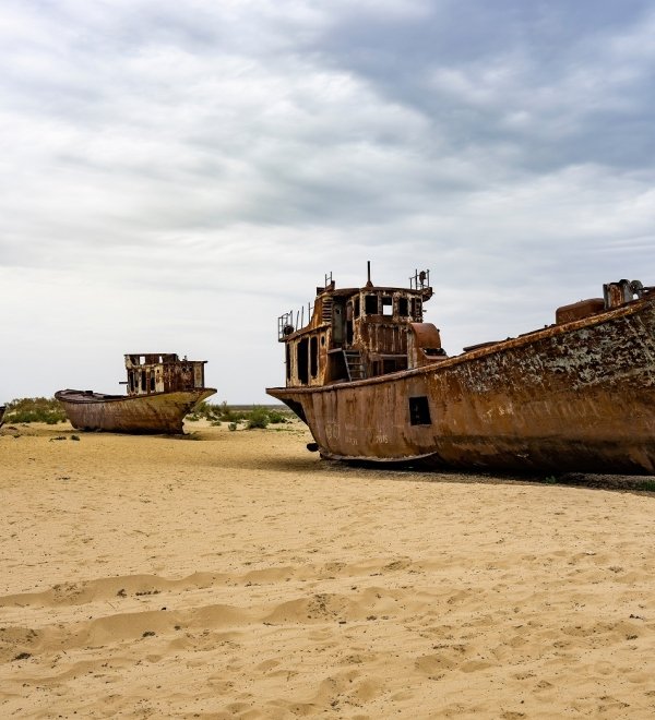 Aral sea boat graveyard