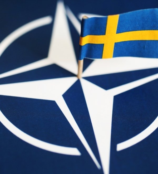 NATO and Sweden's flags