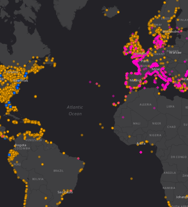 A map featuring plastic debris