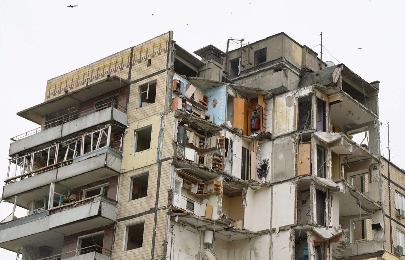 Bombed Building in Ukraine