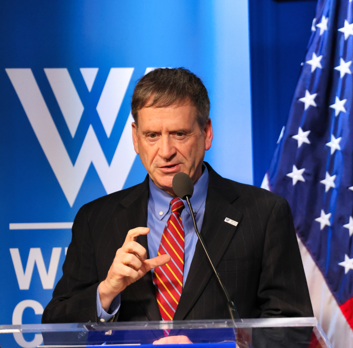 Amb. Green speakers from the Wilson Center podium