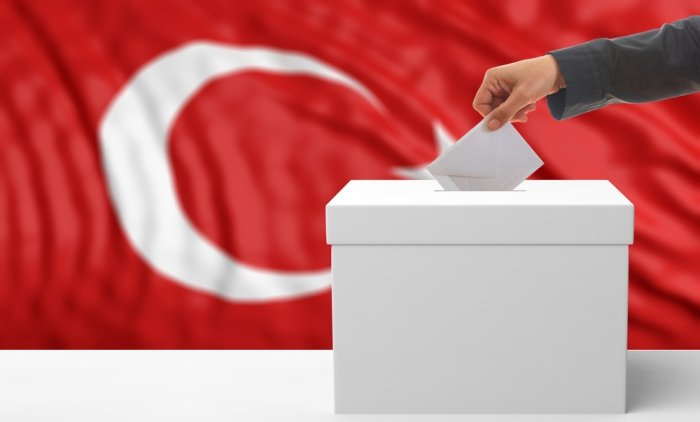 Turkish flag and ballot box