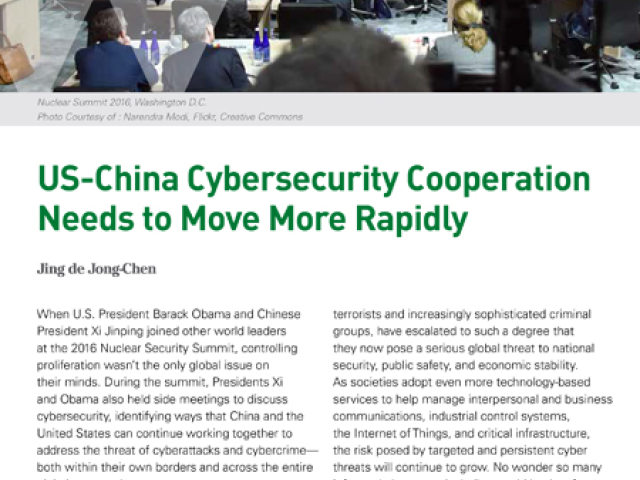 U.S.-China Cybersecurity Cooperation Needs to Move More Rapidly
