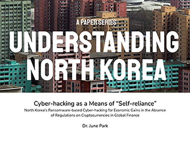 An image of the cover of the report, with a picture of a North Korean city and the title of the report.
