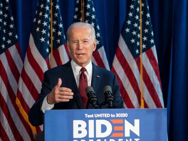 New York, NY - January 7, 2020: President Joe Biden made a foreign policy statement at Current on Pier 59 as part of his presidential campaign