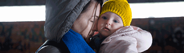 Mother and Child in Ukrainian Colors