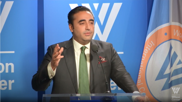 His Excellency Bilawal Bhutto Zardari at the Wilson Center on September 27, 2022