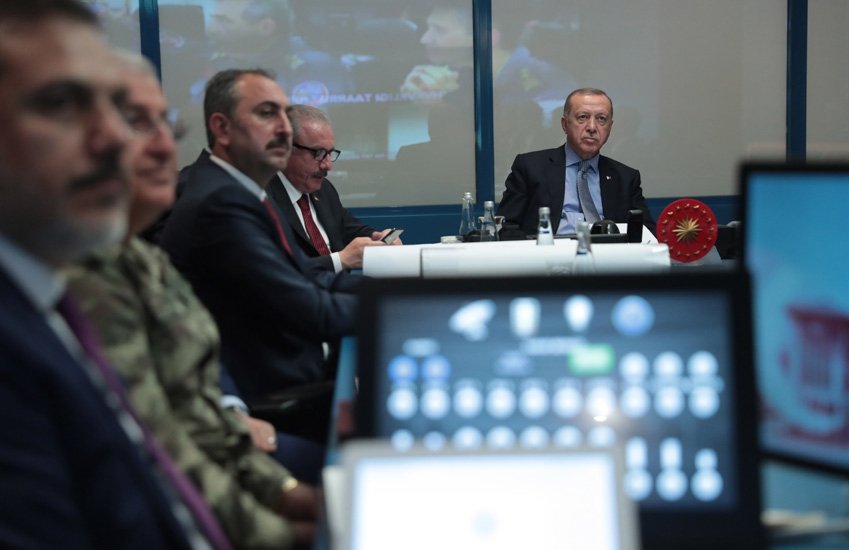 President Erdoğan of Turkey chairs the coordination meeting for Operation Peace Spring, September 2019. Source: tccb.gov.tr