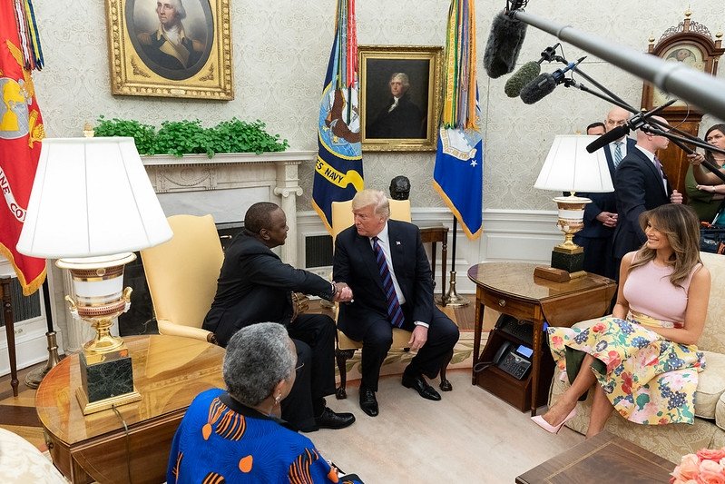First Lady Melania Trump and Mrs. Kenyatta