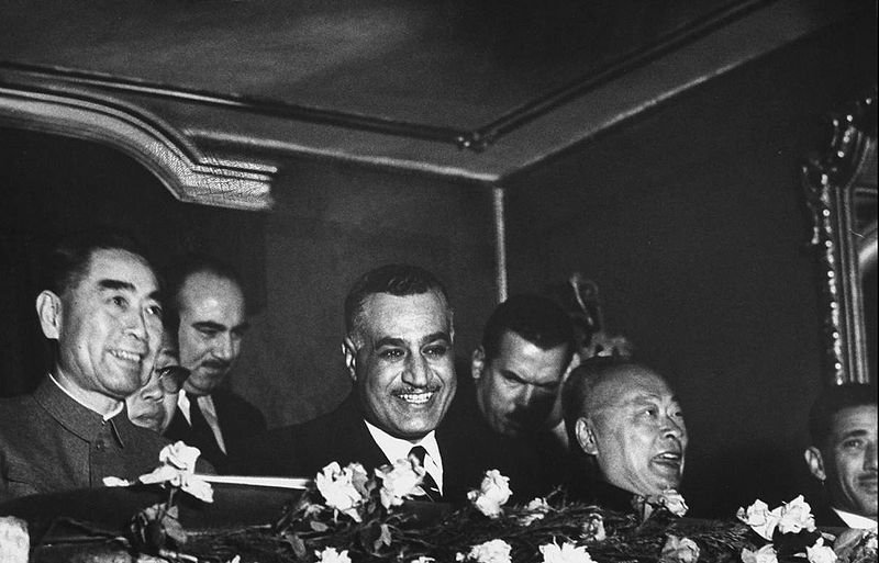 Zhou Enlai (left) during his tour of Egypt, with Gamal Abdel Nasser, December 1963